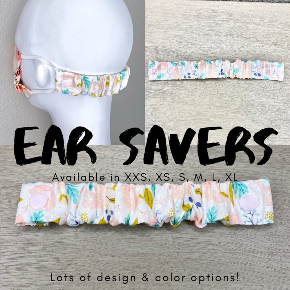 THE BEST EAR SAVER Multiple Size White Pink Floral